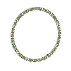 Vanea Kolye - Peridot ve yeşil kuvars 8 ayar beyaz altın kolye #1i5o3vi