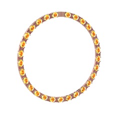 Vanea Kolye - Sitrin ve garnet 925 ayar rose altın kaplama gümüş kolye #1jmrxlw