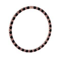 Vanea Kolye - Siyah zirkon ve garnet 925 ayar rose altın kaplama gümüş kolye #1jtsvzt