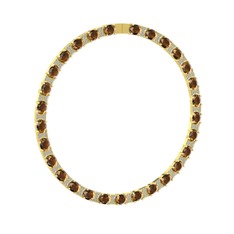 Vanea Kolye - Dumanlı kuvars ve pırlanta 925 ayar altın kaplama gümüş kolye (4.2 karat) #1kn3pd9