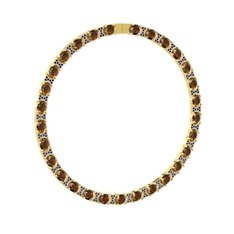 Vanea Kolye - Dumanlı kuvars ve lab safir 925 ayar altın kaplama gümüş kolye #1oyf9lg
