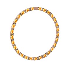 Vanea Kolye - Sitrin ve dumanlı kuvars 925 ayar rose altın kaplama gümüş kolye #1pw96sd