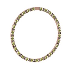 Vanea Kolye - Peridot ve siyah zirkon 8 ayar rose altın kolye #1qt50wl