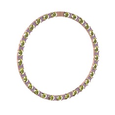 Vanea Kolye - Peridot ve ametist 925 ayar rose altın kaplama gümüş kolye #1r82uvg