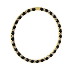 Vanea Kolye - Siyah zirkon ve ametist 925 ayar altın kaplama gümüş kolye #1thm8l4