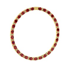 Vanea Kolye - Garnet ve peridot 18 ayar altın kolye #1w85554