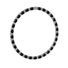 Vanea Kolye - Siyah zirkon ve swarovski 8 ayar beyaz altın kolye #1ykfys2