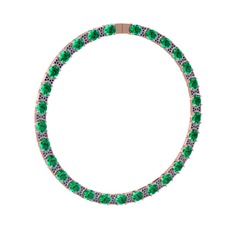 Vanea Kolye - Yeşil kuvars ve lab safir 925 ayar rose altın kaplama gümüş kolye #1yw9q7y