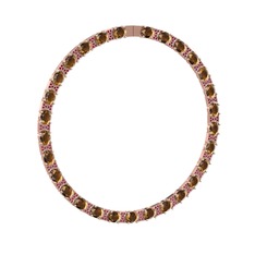 Vanea Kolye - Dumanlı kuvars ve rodolit garnet 18 ayar rose altın kolye #35fwx4