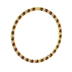 Vanea Kolye - Dumanlı kuvars ve pembe kuvars 18 ayar altın kolye #3f9x0r