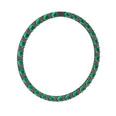 Yeşil kuvars ve rodolit garnet 925 ayar siyah rodyum kaplama gümüş kolye