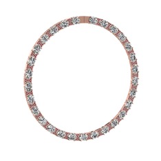 Swarovski ve kök yakut 8 ayar rose altın kolye