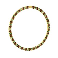 Vanea Kolye - Dumanlı kuvars ve yeşil kuvars 18 ayar altın kolye #fvtae8