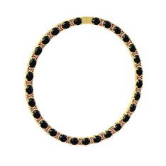 Vanea Kolye - Siyah zirkon ve rodolit garnet 925 ayar altın kaplama gümüş kolye #ifm4q1