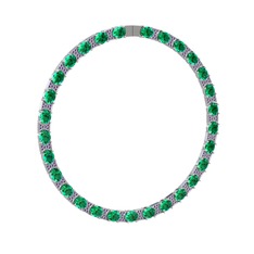 Vanea Kolye - Yeşil kuvars ve ametist 8 ayar beyaz altın kolye #n9xebz