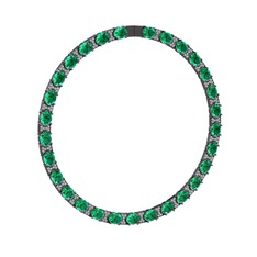 Vanea Kolye - Yeşil kuvars ve swarovski 925 ayar siyah rodyum kaplama gümüş kolye #nzf15i