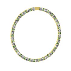 Vanea Kolye - Beyaz zirkon ve yeşil kuvars 18 ayar altın kolye #oo0zc3