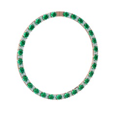 Vanea Kolye - Yeşil kuvars ve akuamarin 925 ayar rose altın kaplama gümüş kolye #rb5144