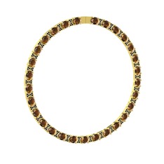 Vanea Kolye - Dumanlı kuvars ve siyah zirkon 8 ayar altın kolye #sksmqe