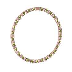 Peridot ve pembe kuvars 925 ayar rose altın kaplama gümüş kolye