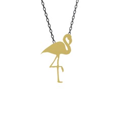Lora Flamingo Kolye - 18 ayar altın kolye (40 cm gümüş rolo zincir) #1swng2b