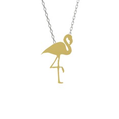 Lora Flamingo Kolye - 18 ayar altın kolye (40 cm beyaz altın rolo zincir) #pwytkb