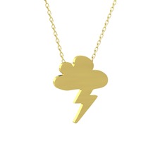 Şimşek Bulut Kolye - 925 ayar altın kaplama gümüş kolye (40 cm altın rolo zincir) #1cjhkea