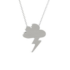Şimşek Bulut Kolye - 925 ayar gümüş kolye (40 cm gümüş rolo zincir) #9wwljk