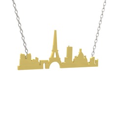 Siluet Paris Kolye - 14 ayar altın kolye (40 cm beyaz altın rolo zincir) #92zrqk