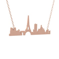 Siluet Paris Kolye - 925 ayar rose altın kaplama gümüş kolye (40 cm gümüş rolo zincir) #re0e4r
