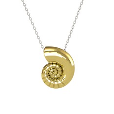 Nautilus Kolye - 925 ayar altın kaplama gümüş kolye (40 cm beyaz altın rolo zincir) #14nltg7