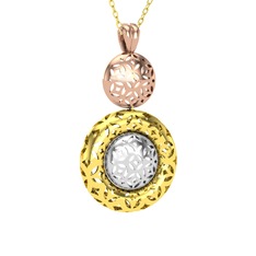 Adinkra Kolye - 14 ayar rose altın kolye (40 cm altın rolo zincir) #1w69k9z