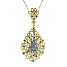Dalila Kolye - Swarovski ve peridot 18 ayar altın kolye (40 cm rose altın rolo zincir) #fyr6k