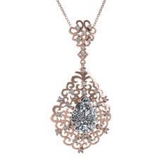 Dalila Kolye - Swarovski 14 ayar rose altın kolye (40 cm gümüş rolo zincir) #o7xqe6