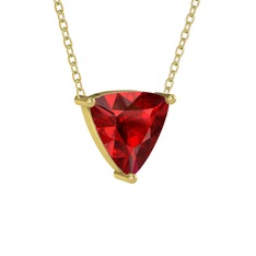 Garnet 8 ayar altın kolye (40 cm altın rolo zincir)