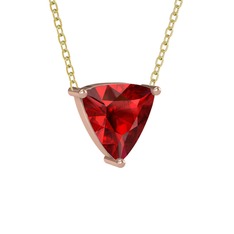 Garnet 8 ayar rose altın kolye (40 cm altın rolo zincir)