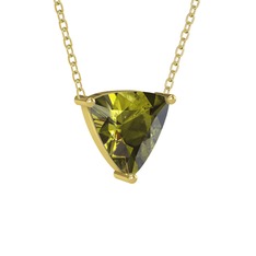 Peridot 14 ayar altın kolye (40 cm altın rolo zincir)