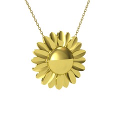 Ay Çiçeği Kolye - 925 ayar altın kaplama gümüş kolye (40 cm altın rolo zincir) #6u1kpf