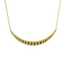 Lali Ay Kolye - Peridot 18 ayar altın kolye (40 cm altın rolo zincir) #1snaa11