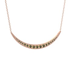 Lali Ay Kolye - Peridot 925 ayar rose altın kaplama gümüş kolye (40 cm rose altın rolo zincir) #1tjd9p2