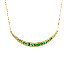 Lali Ay Kolye - Yeşil kuvars 14 ayar altın kolye (40 cm altın rolo zincir) #53ot9i