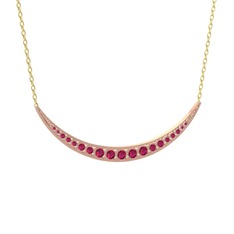 Lali Ay Kolye - Rodolit garnet 14 ayar rose altın kolye (40 cm altın rolo zincir) #zijkic