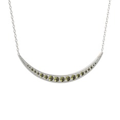 Lali Ay Kolye - Peridot 925 ayar gümüş kolye (40 cm beyaz altın rolo zincir) #zyl2oy