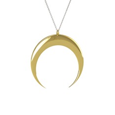 Hilal Kolye - 8 ayar altın kolye (40 cm beyaz altın rolo zincir) #13x87nr