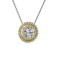 Lyra Kolye - Swarovski 14 ayar altın kolye (40 cm gümüş rolo zincir) #1mt5ciu