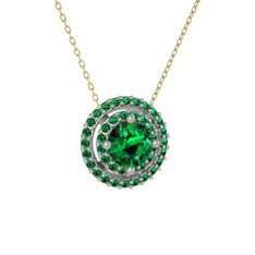 Lyra Kolye - Yeşil kuvars 925 ayar gümüş kolye (40 cm gümüş rolo zincir) #2m5ker