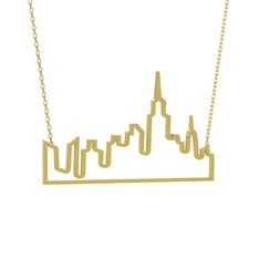 New York Kolye - 14 ayar altın kolye (40 cm altın rolo zincir) #ch4jnc