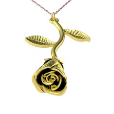 Alba Gül Kolye - 8 ayar altın kolye (40 cm rose altın rolo zincir) #1d9n15e