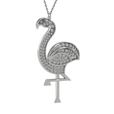 Isla Flamingo Kolye - Swarovski 18 ayar beyaz altın kolye (40 cm gümüş rolo zincir) #17t6ub8