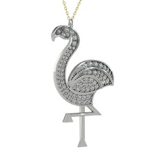 Isla Flamingo Kolye - Swarovski 925 ayar gümüş kolye (40 cm altın rolo zincir) #1chksy9